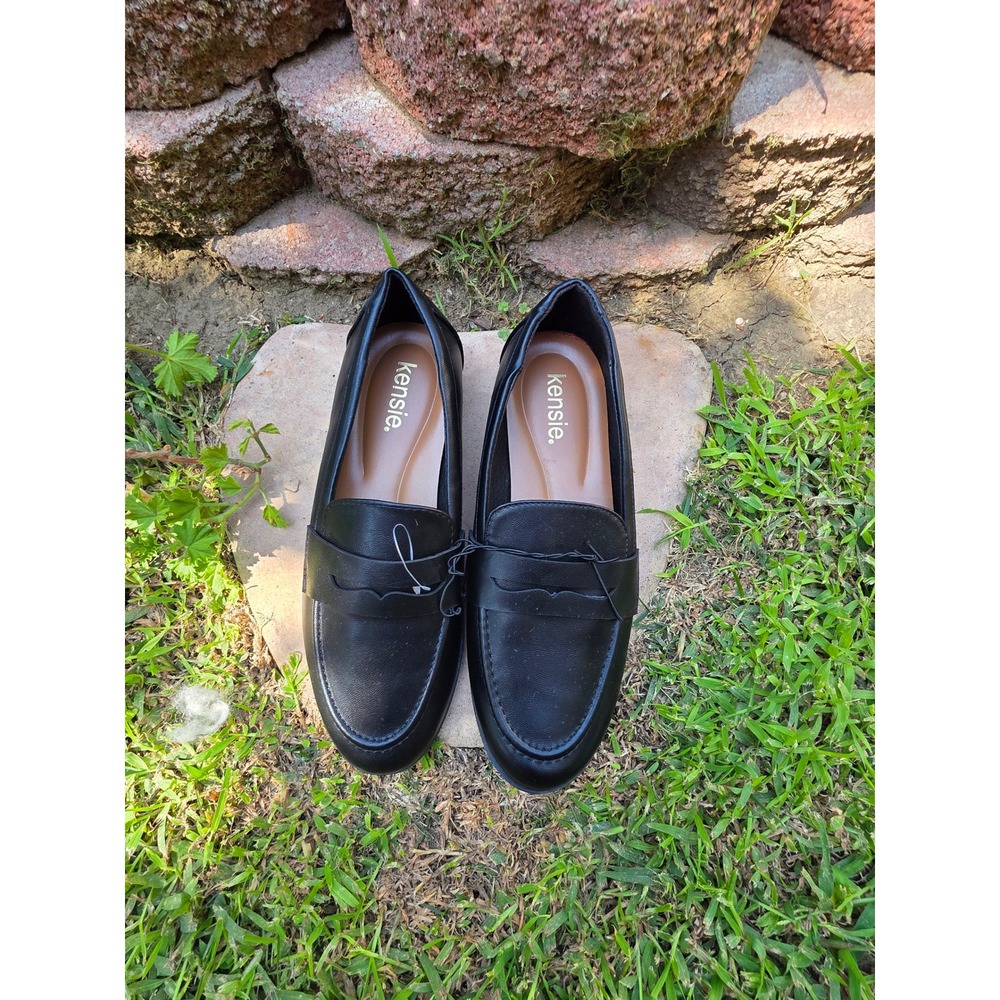 Kensie Gitty Black Penny Loafers Womens Size 9M Slip On Flat Shoes KS242110
